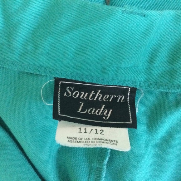 Vintage Southern Lady Teal/Turquoise/Green High Rise Pants - Sz 11/12 - Picture 11 of 12